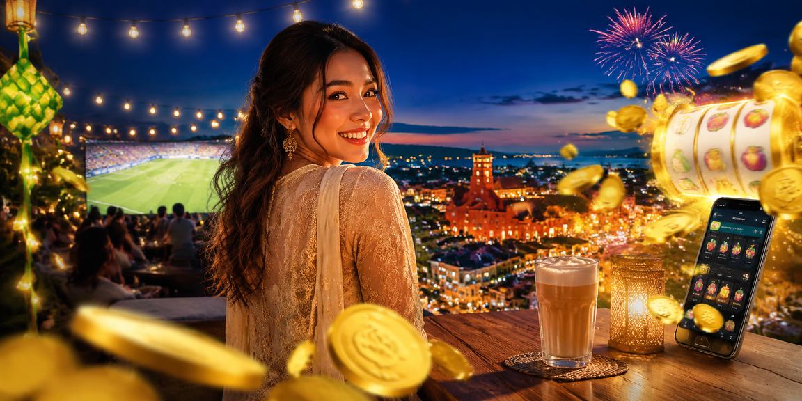 Permainan slot tema Hari Raya di Melaka dengan reka bentuk tempatan yang meriah